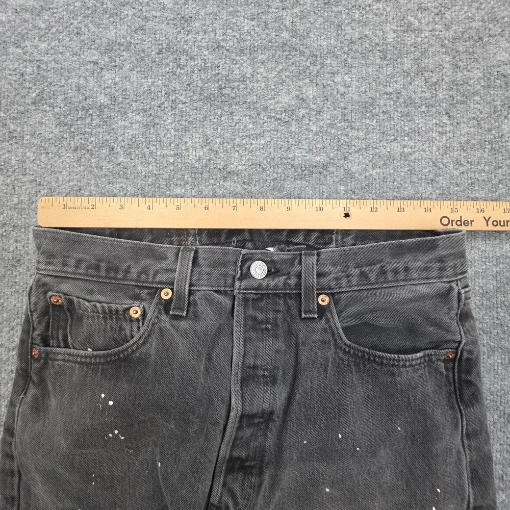 Vintage Levi's 501 Jeans Men's 32 x 30 (FITS 30 x 23) Black Splatter Raw Hem USA